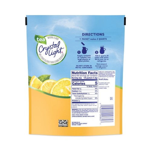 Crystal Light Flavored Drink Mix Pitcher Packs, Iced Tea, 0.14 Oz Packets, 16 Packets/Pouch, 1 Pouch/Carton, Ships In 1-3 Business Days