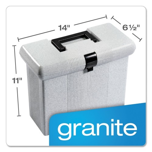 Pendaflex Portable File Boxes, Letter Files, 14.88" X 6.5" X 11.88", Granite