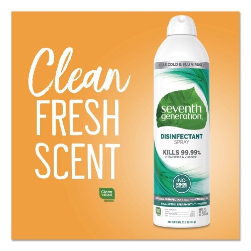 Seventh Generation Disinfectant Sprays, Eucalyptus/Spearmint/Thyme, 13.9 Oz, Spray Bottle