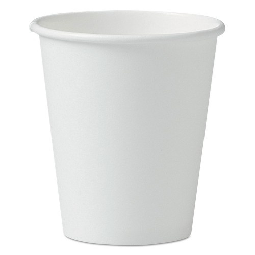 Solo Single-Sided Poly Paper Hot Cups, 6 Oz, White, 50/Pack, 20 Packs/Carton