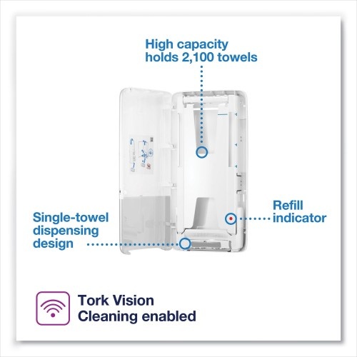 Tork Peakserve Continuous Hand Towel Dispenser, 14.57 X 3.98 X 28.74, White