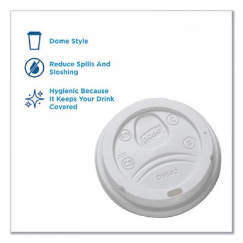 Dixie Reclosable Lids For 12 And 16 Oz Hot Cups, White, 100 Lids/Pack, 10 Packs/Carton