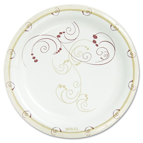 Solo Symphony Paper Dinnerware, Mediumweight Plate, 8.5" Dia, Tan, 125/Pack