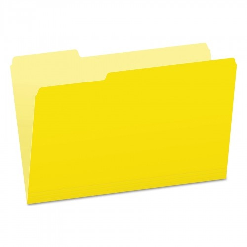 Pendaflex Colored File Folders, 1/3-Cut Tabs, Legal Size, Yellowith Light Yellow, 100/Box