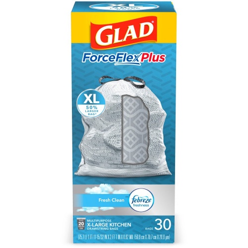 Glad - Glad, ForceFlex Tall Drawstring Kitchen Bags, 13 gl (40