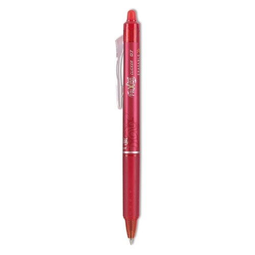 Pilot Frixion Clicker Erasable Gel Pen, Retractable, Fine 0.7 Mm, Red Ink, Red Barrel