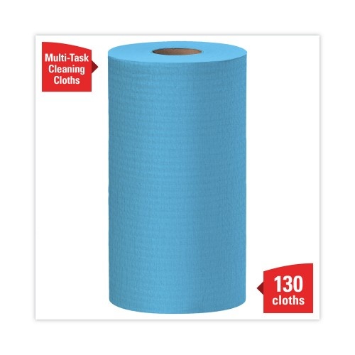 Wypall X60 Cloths, Small Roll, 19 3/5 X 13 2/5, Blue, 130/Rl, 6 Rl/Ct