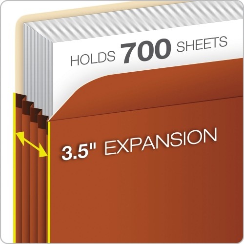Pendaflex Pocket File, 3.5" Expansion, Letter Size, Red Fiber