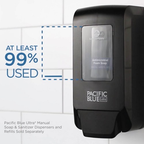 Georgia-Pacific Pacific Blue Ultra Soap/Sanitizer Dispenser 1200 Ml Refill, 5.6" X 4.4" X 11.5", Black