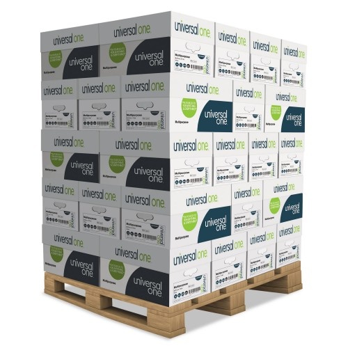Universal Deluxe Multipurpose Paper, 98 Bright, 20Lb Bond Weight, 8.5 X 11, Bright White, 500/Ream, 10 Reams/Carton, 40 Cartons/Pallet
