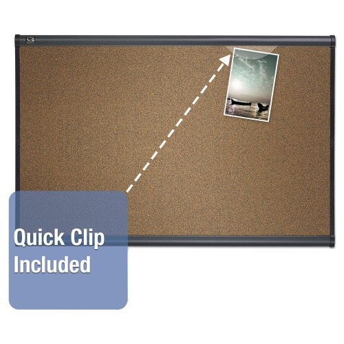 Quartet Prestige Bulletin Board, Brown Graphite-Blend Surface, 48 X 36, Graphite Gray Aluminum Frame
