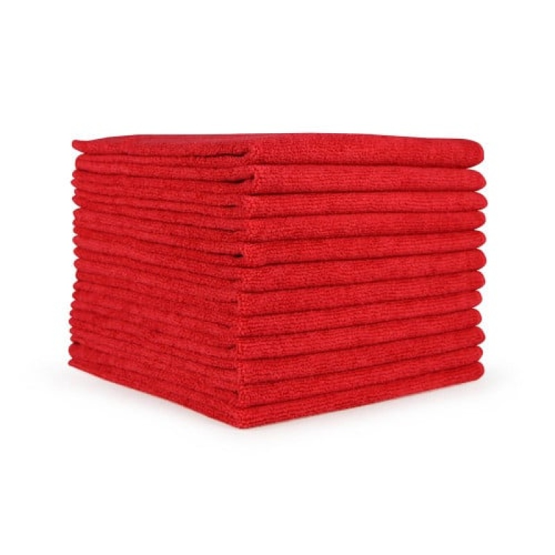 Smart Choice Microfiber Cloths 14X14 38Gm Red, Pack Of 12 (Pnp915170r)