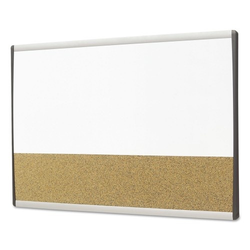 Quartet Arc Frame Cubicle Dry Erase/Cork Board, 30 X 18, Tan/White Surface, Silver Aluminum Frame