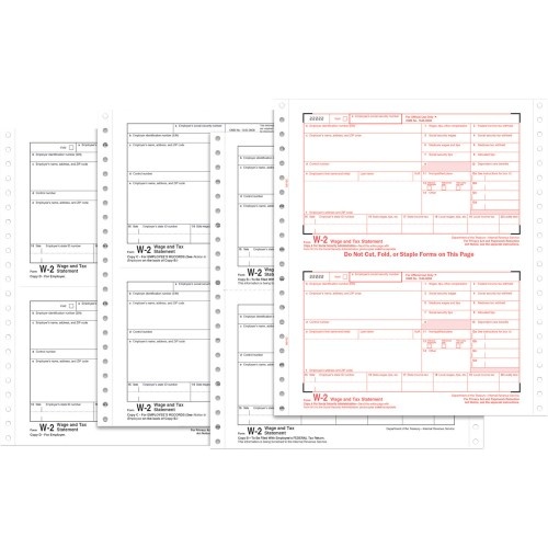 Tops Carbonless Standard W-2 Tax Forms (Top