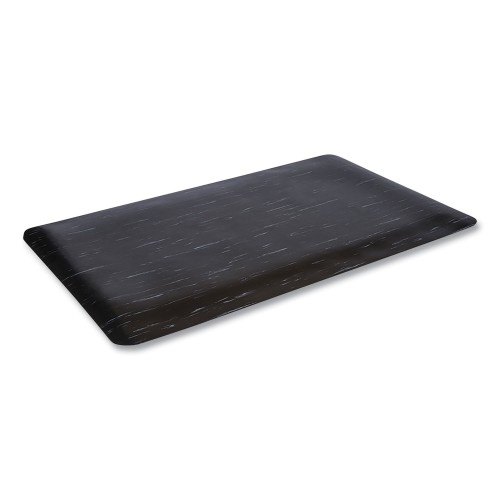 Crown Mats Cushion-Step Surface Mat, 36 X 72, Marbleized Rubber, Black