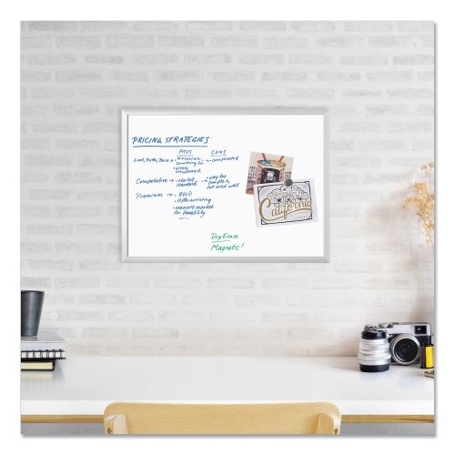 U Brands Magnetic Dry Erase Board, 70 x 47 Inches, PINIT Black Frame