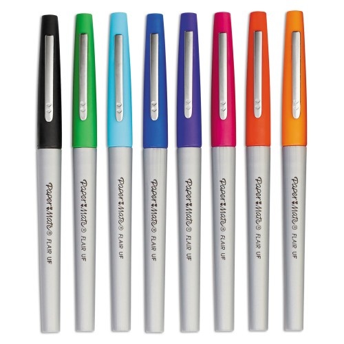 Paper Mate Flair Felt Tip Porous Point Pen, Stick, Extra-Fine 0.4 Mm, Assorted Ink And Barrel Colors, 8/Pack