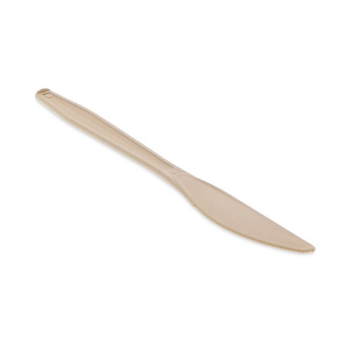 Pactiv Earthchoice Psm Cutlery, Heavyweight, Knife, 7.5", Tan, 1,000/Carton
