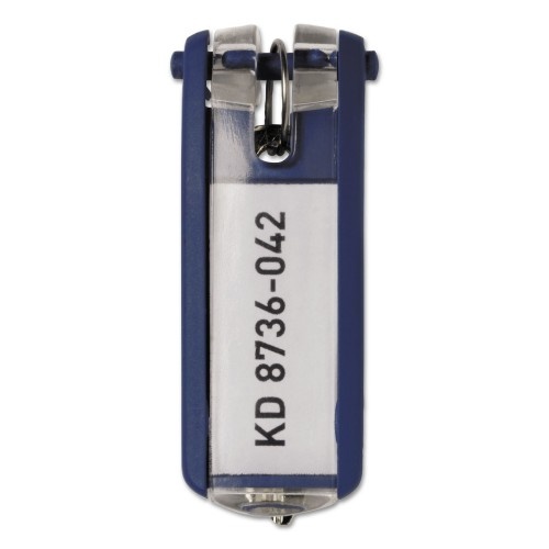 Durable Tags For Locking Key Cabinets, Plastic, 1.13 X 2.75, Dark Blue, 6/Pack