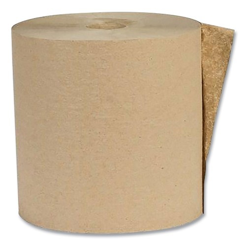 Eco Green Recycled Hardwound Paper Towels, 1-Ply, 7.88" X 800 Ft, 1.6 Core, Kraft, 6 Rolls/Carton
