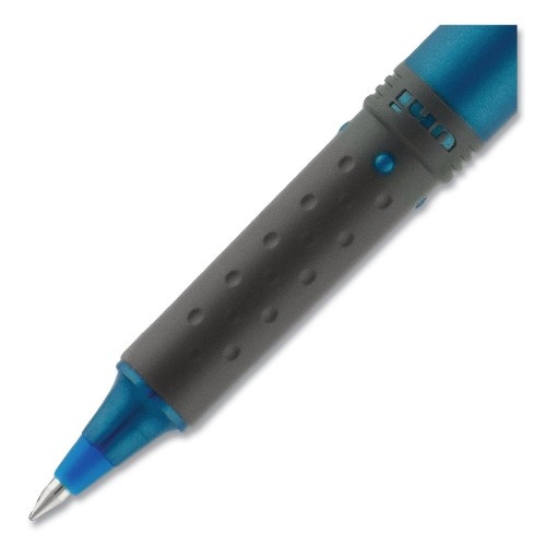 Uni-Ball Grip Roller Ball Pen, Stick, Micro 0.5 Mm, Blue Ink, Blue Barrel, Dozen