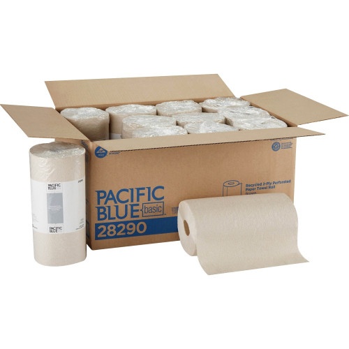 Georgia Pacific Professional Pacific Blue Basic Jumbo Perforated Kitchen Roll Paper Towels, 2-Ply, 11 X 8.8, Brown, 250/Roll, 12 Rolls/Carton
