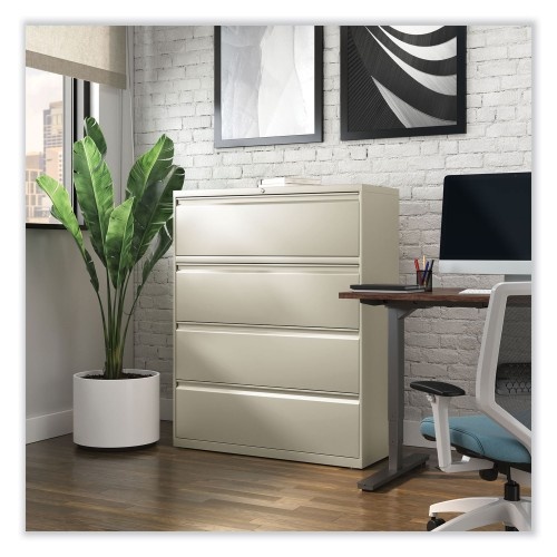 Alera Lateral File, 4 Legal/Letter-Size File Drawers, Putty, 42" X 18.63" X 52.5"