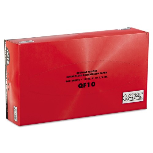 Bagcraft Qf10 Interfolded Dry Wax Paper, 10 X 10 1/4, White, 500/Box, 12 Boxes/Carton