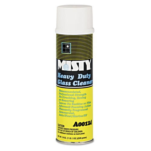 Misty Heavy-Duty Glass Cleaner, Citrus, 20Oz Aerosol, 12/Carton