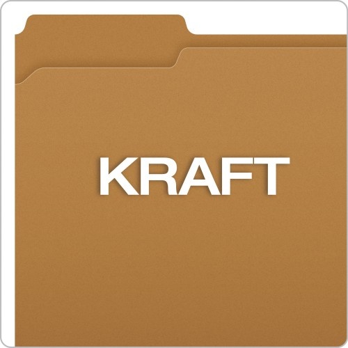 Pendaflex Kraft Folders With One Fastener, 1/3-Cut Tabs, Letter Size, Kraft, 50/Box
