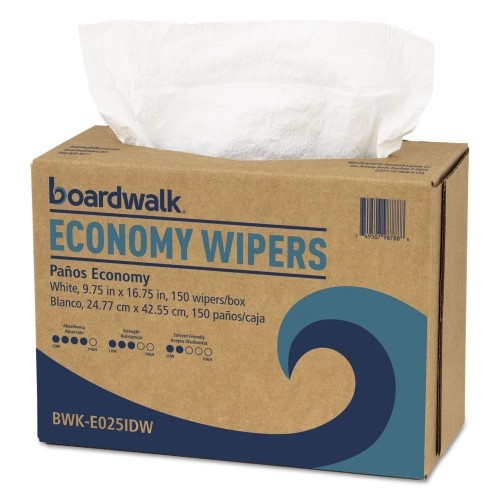 Boardwalk Scrim Wipers, 4-Ply, 9.75 X 16.75, White, 150/Dispenser Pack, 6 Dispenser Packs/Carton