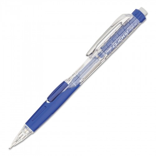 Pentel Twist-Erase Click Mechanical Pencil, 0.7 Mm, Hb (#2.5), Black Lead, Blue Barrel