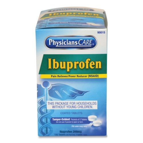 Physicianscare Ibuprofen Medication, Two-Pack, 200Mg, 50 Packs/Box