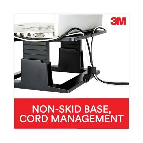 3M Notebook Riser With Adjustable Height, 13W X 13D X 4 To 6H, Black