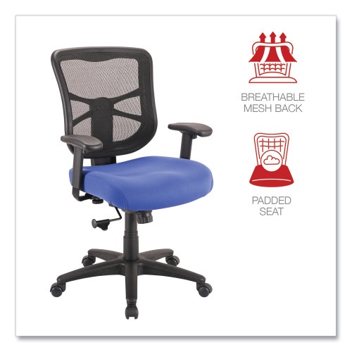 Alera Elusion Series Mesh Mid-Back Swivel/Tilt Chair, Supports Up To 275 Lb, 17.9" To 21.8" Seat Height, Navy Seat