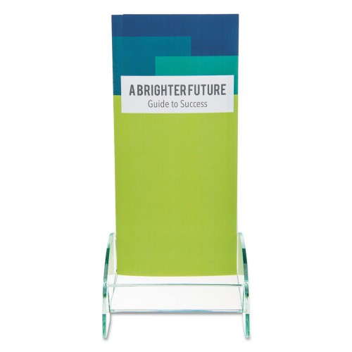 Deflecto Euro-Style Docuholder, Leaflet Size, 4.5W X 4.5D X 7.88H, Green Tinted