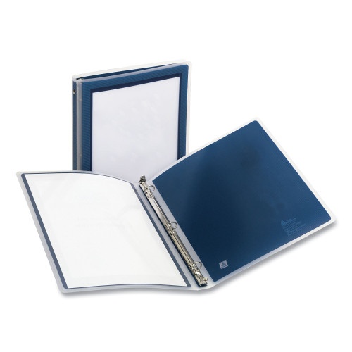 Avery Flexi-View Binder With Round Rings, 3 Rings, 0.5" Capacity, 11 X 8.5, Navy Blue