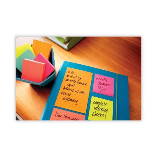 Post-It Original Pads In Poptimistic Collection Colors, Note Ruled, 3" X 3", 100 Sheets/Pad, 6 Pads/Pack