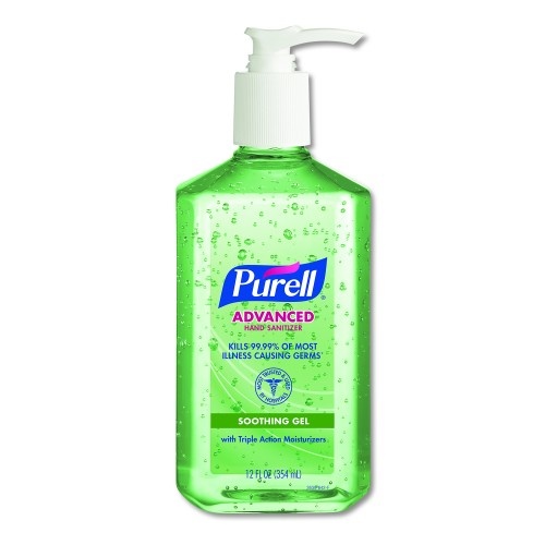 Purell Advanced Soothing Gel Hand Sanitizer, Fresh Scent, 12 Oz Pump Bottle