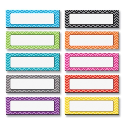Teacher Created Resources Chevron Labels Magnetic Accents, 10 Assorted Colors, 4.75" X 1.5", 20/Pack