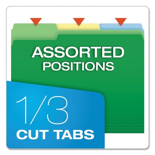 Pendaflex Double Stuff File Folders, 1/3-Cut Tabs, Letter Size, Assorted, 50/Pack