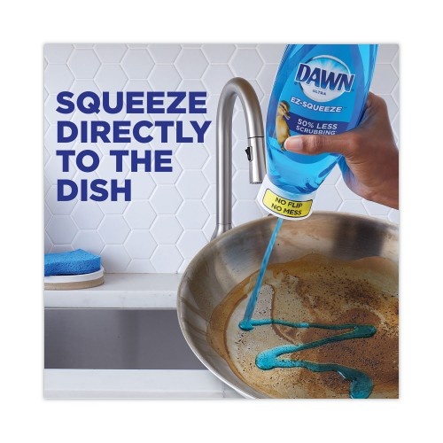 Ultra Liquid Dish Detergent, Dawn Original, Three 22 Oz E-Z Squeeze Bottles And 2 Sponges/Pack, 6 Packs/Carton