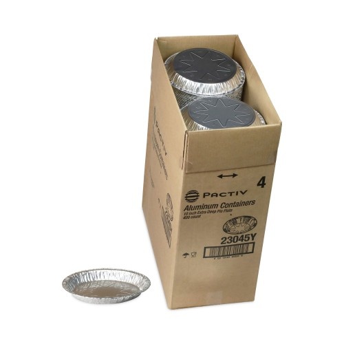 Reynolds Round Aluminum Carryout Containers, 10" Diameter X 1.09"H, Silver, 400/Carton