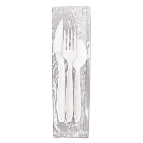 Dart Reliance Medium Heavy Weight Cutlery Kit: Knife/Fork/Spoon, White, 500 Packs/Ct