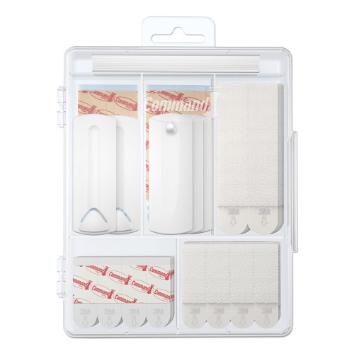 Command Picture Hanging Kit, Assorted Sizes, Plastic, White/Clear, 1 Lb; 4 Lb; 5 Lb Capacities 38 Pieces/Pack