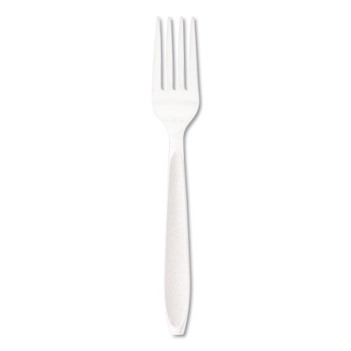 Solo Impress Heavyweight Full-Length Polystyrene Cutlery, Fork, White, 1,000/Carton
