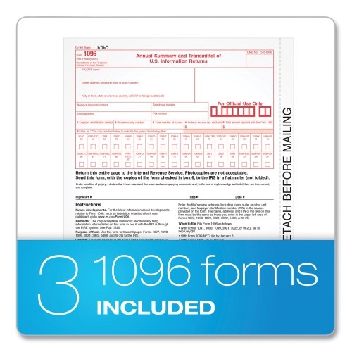 Tops Five-Part 1099-Nec Tax Forms, Fiscal Year: 2022, Five-Part Carbonless, 8.5 X 3.5, 3 Forms/Sheet, 50 Forms Total