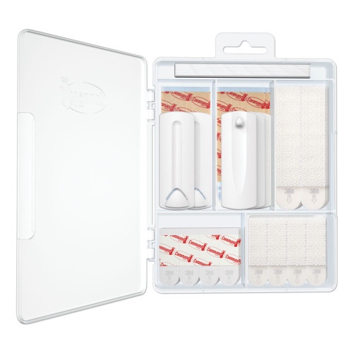 Command Picture Hanging Kit, Assorted Sizes, Plastic, White/Clear, 1 Lb; 4 Lb; 5 Lb Capacities 38 Pieces/Pack