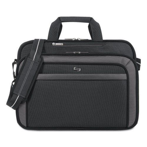 Solo Pro Checkfast Briefcase, Fits Devices Up To 17.3", Polyester, 17 X 5.5 X 13.75, Black