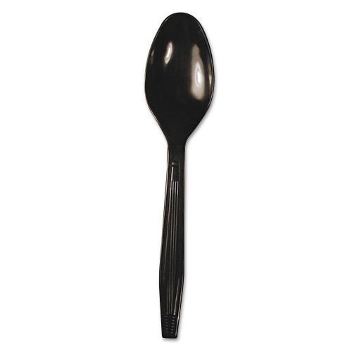 Boardwalk Heavyweight Polystyrene Cutlery, Teaspoon, Black, 1000/Carton